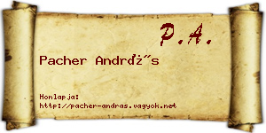 Pacher András névjegykártya